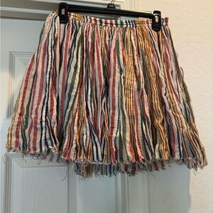 Free People Colorful Striped Mini Skirt fun & festive flowy size small